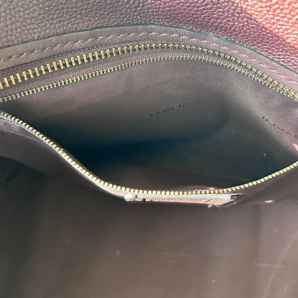 Coach Dreamer 36 Satchel Oxblood Burgundy Pebbled Leather Handbag Gunmetal Large